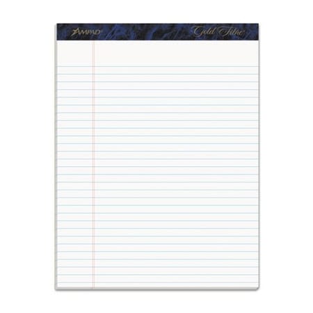 Ampad/ Of Amercn Pd&Ppr Ampad, GOLD FIBRE WRITING PADS, WIDE/LEGAL RULE, 8.5 X 11.75, WHITE, 50 SHEETS, DOZEN 20070